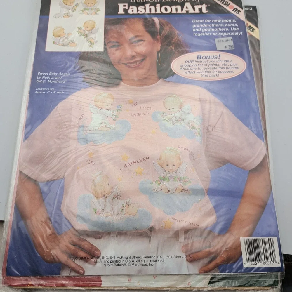 Dimensions Fashion Art Iron Ons Lot Of 7 Angels Christmas Granny Core